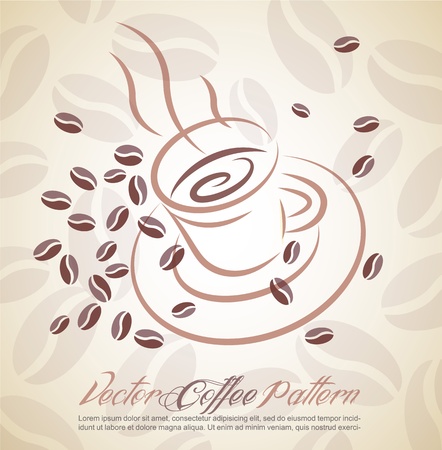 hot coffee cup and corn backgroundのイラスト素材