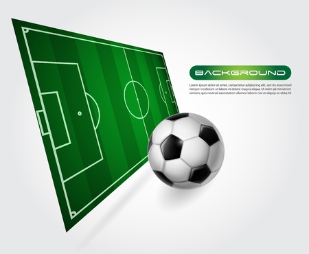 Soccer field with ball - perspective vectorのイラスト素材
