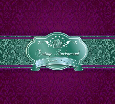 Vector elegant vintage card. Design background with ornate vintage pattern.のイラスト素材