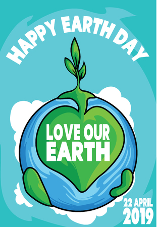 happy earth day greeting card 22 aprilのイラスト素材