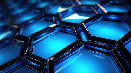 geometric elegance with these captivating 3D hexagonal tiled backgrounds, where spatial arrangements create mesmerizing patterns.の素材