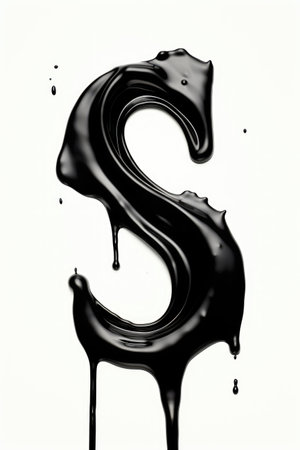 Ink Letters. Ink Caligraphy. Alphabet in Ink. Letter Sの素材