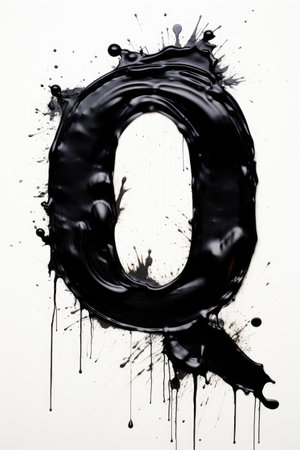 Ink Letters. Ink Caligraphy. Alphabet in Ink. Letter Qの素材