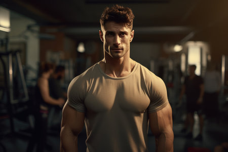 Man in Gym. Athletic, active and ready to train.の素材