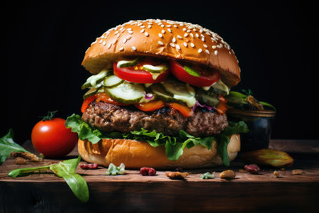 Healthy Burger, a fresh wholesome healty Burgert for Foodies.の素材