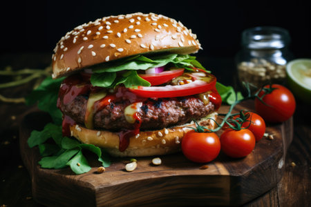Healthy Burger, a fresh wholesome healty Burgert for Foodies.の素材