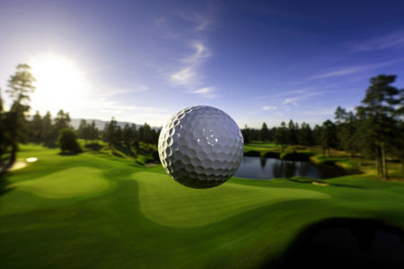 The Golf ball in the air.の素材