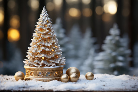 Holiday season with a Christmas tree background.の素材