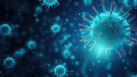 Virus. Detailed Macro View of a Virus.の素材