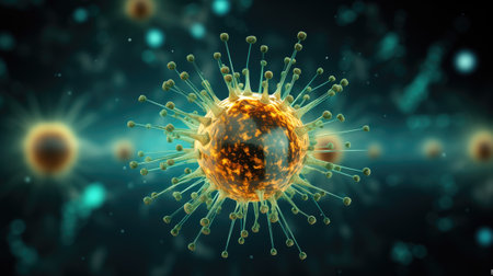 Virus. Detailed Macro View of a Virus.の素材