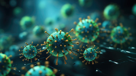 Virus. Detailed Macro View of a Virus.の素材
