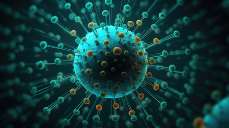 Virus. Detailed Macro View of a Virus.の素材
