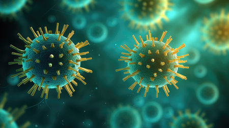 Virus. Detailed Macro View of a Virus.の素材
