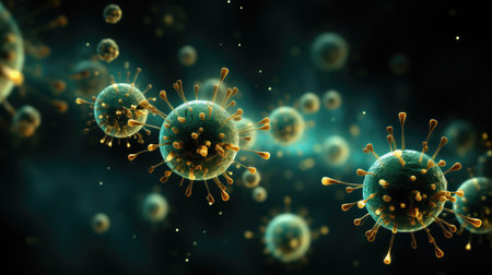 Virus. Detailed Macro View of a Virus.の素材