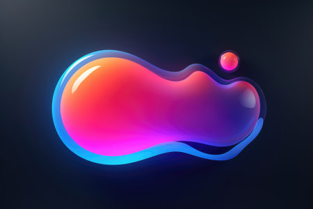 Abstract Neon Speech Bubbles, UI Items, Presentation. Graphic 3d Bubbles.の素材
