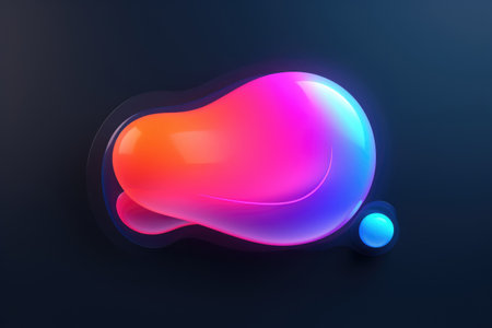 Abstract Neon Speech Bubbles, UI Items, Presentation. Graphic 3d Bubbles.の素材