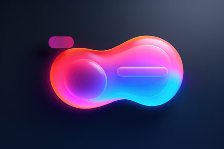 Abstract Neon Speech Bubbles, UI Items, Presentation. Graphic 3d Bubbles.の素材