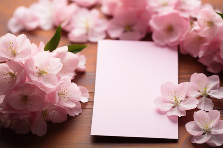 Sakura Flower Greeting Card. Blossom of Friendshipの素材
