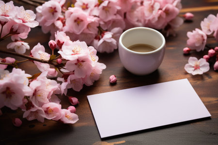 Sakura Flower Greeting Card. Blossom of Friendshipの素材