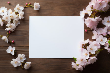 Sakura Flower Greeting Card. Blossom of Friendshipの素材