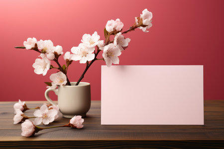 Sakura Flower Greeting Card. Blossom of Friendshipの素材