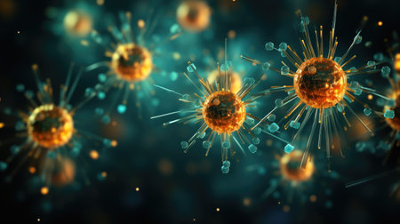 Virus. Detailed Macro View of a Virus.の素材