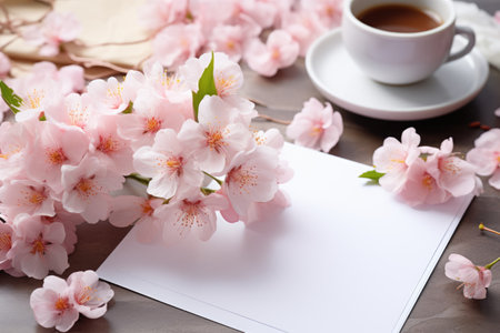 Sakura Flower Greeting Card. Blossom of Friendshipの素材