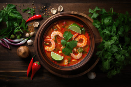 A plate of authentic Pad Thai, showcasing the rich and exotic flavours of Thai cuisine in a delicious and savoury noodle dishの素材