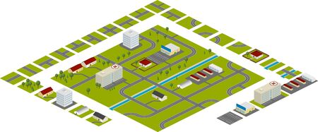 Isometric map segmetsのイラスト素材