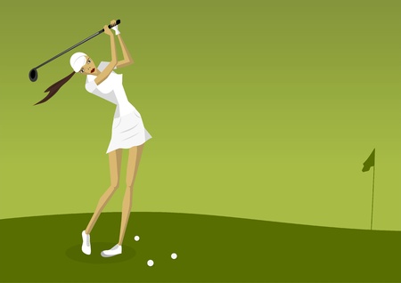 Illustration of female golf playerのイラスト素材