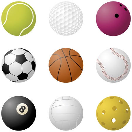 Various vector sport ballsのイラスト素材