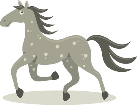 Vector illustration of running horseのイラスト素材