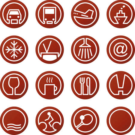 Vector Travel and Hotel iconsのイラスト素材