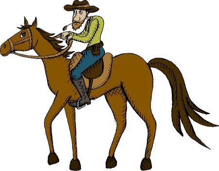 Vector illustration of horse riderのイラスト素材