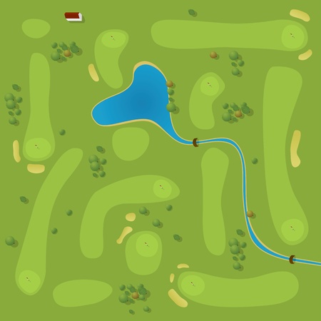 Vector plan of generic golf courseのイラスト素材