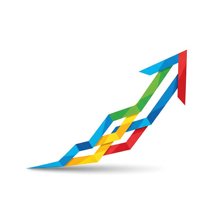 Business finance arrow up. Vector illustration. Can be used for workflow layout, diagram, number options, web design.の素材