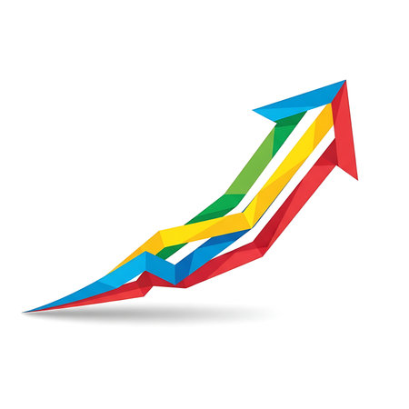 Business arrow vector logo design template. Colorful graph icon. Vector illustration.の素材