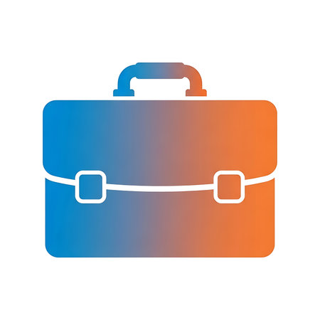 portfolio briefcase isolated icon vector illustration design  orange and blueの素材