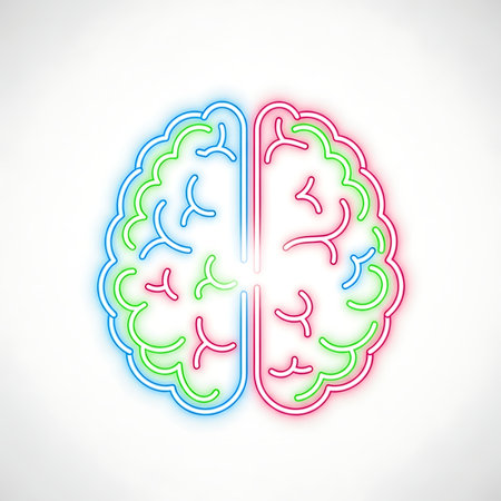 Neon brain icon on white background. Vector illustration. Eps 10の素材