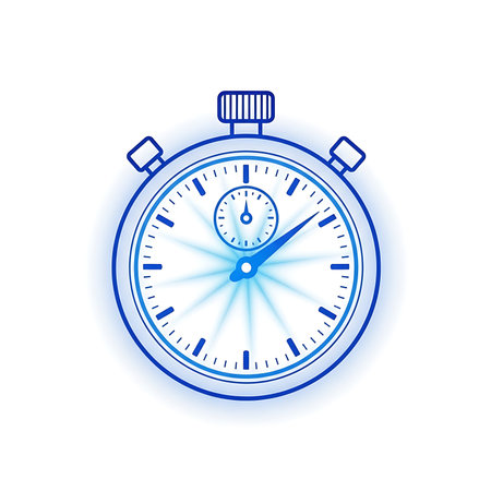 Stopwatch icon. Vector illustration in blue colors on white background.の素材
