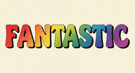 Fantastic - Comic book style word on white background. Vector illustration.の素材