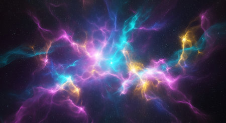 3D illustration of abstract fractal for creative design looks like galaxiesの素材