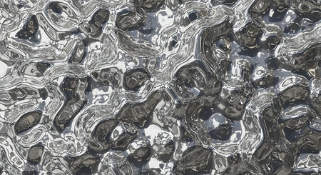 abstract metal background with waves and reflections. 3d render illustrationの素材