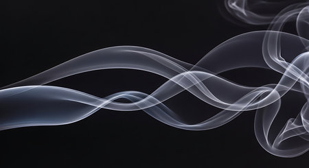 Abstract smoke on black background. Design element for graphics artworks.の素材
