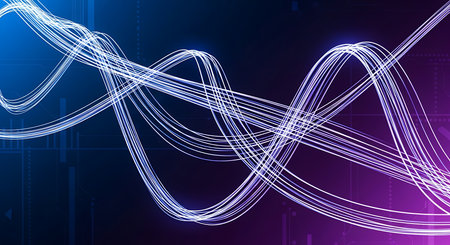 abstract technology wave line background for presentation, banner, poster or flyerの素材
