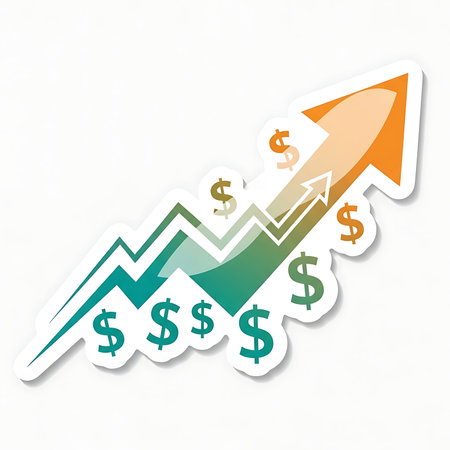 Business graph with dollar sign on white background. Vector illustration. Eps 10.の素材