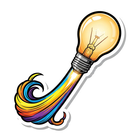 creative idea concept with light bulb on white background. vector illustrationの素材