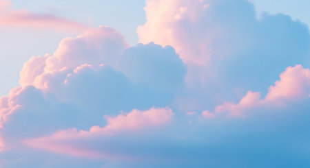 Cloudy blue sky abstract background, blue sky background with tiny cloudsの素材