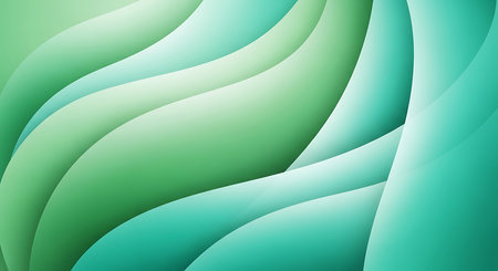 abstract green background with smooth wavy lines. Vector illustration.の素材