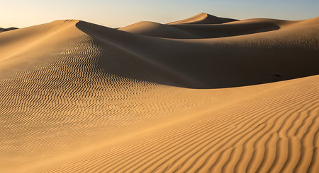 the empty quarter  and outdoor  sand  dune in oman old desert rub al khaliの素材